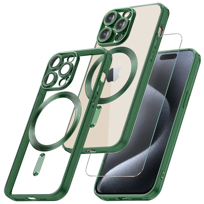 etui-do-iphone-15-pro-magsafe-zielona-ramka-ze-szklem