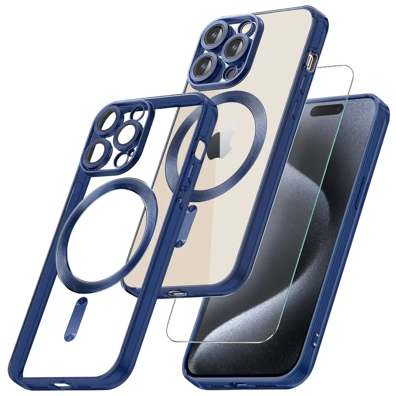 etui-do-iphone-15-pro-magsafe-niebieska-ramka-ze-szklem