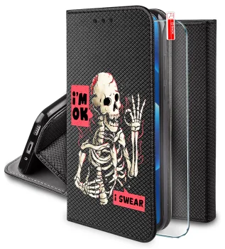 Etui do Realme 14 5G zamykane malowane wzór fajny ze szkłem