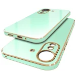 Etui do Xiaomi Redmi 13C / Poco C65 ze złotą ramką miętowe ze szkłem