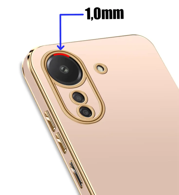 etui-do-xiaomi-redmi-13-poco-c65-ze-zlota-ramka-różowe-ze-szklem
