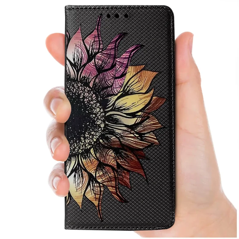 etui-do-xiaomi-redmi-note-14-4g-zamykane-malowane-wzor-kwiat-ze-szklem