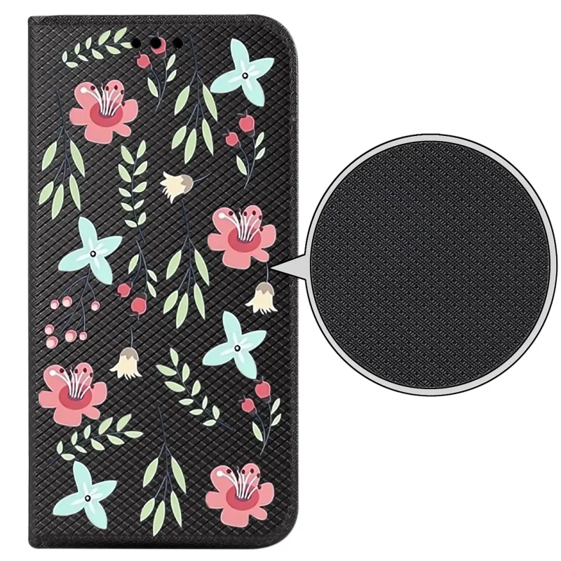 etui-do-xiaomi-redmi-note-14-4g-zamykane-malowane-wzor-kwiatki-ze-szklem