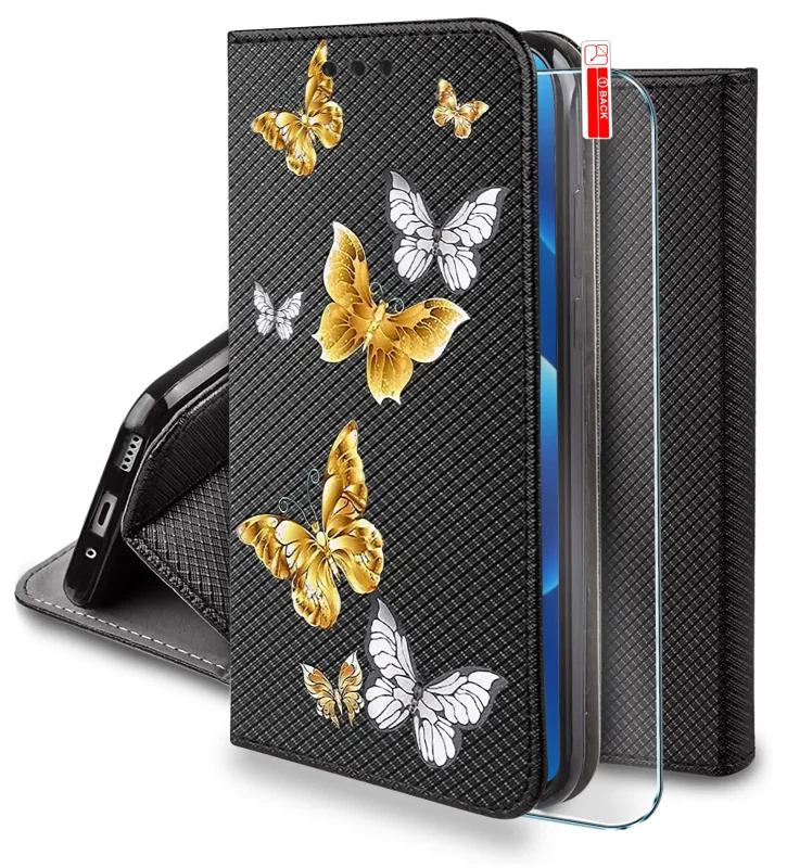 etui-do-xiaomi-redmi-note-14-4g-zamykane-malowane-wzor-kolorowe-ze-szklem