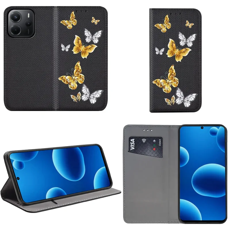 etui-do-xiaomi-redmi-note-14-4g-zamykane-malowane-wzor-kolorowe-ze-szklem