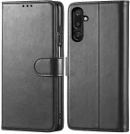 Etui do Samsung Galaxy M16 czarne magnetyczne z klapką ze szkłem