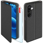 Etui do Samsung Galaxy M16 czarne zamykane ze szkłem
