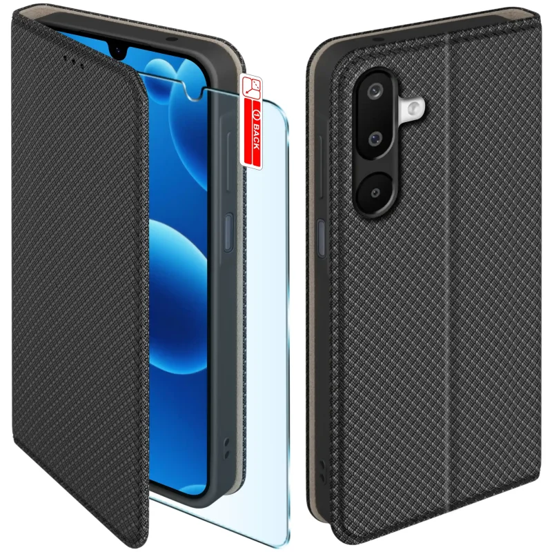 etui-do-samung-galaxy-m16-czarne-zamykane-ze-szklem