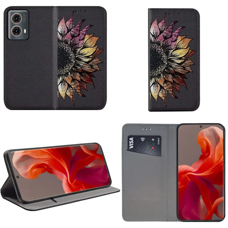 etui-do-motorola-moto-g85-5g-zamykane-malowane-wzor-kwiat