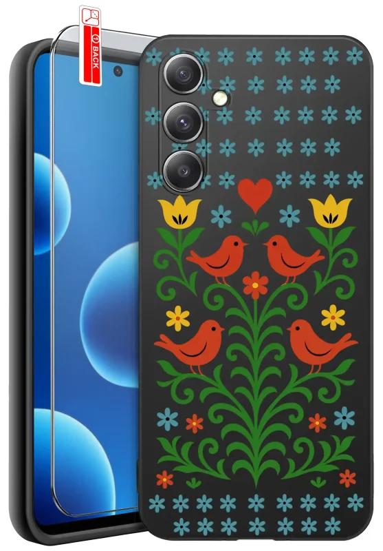 etui-do-samsung-galaxy-s24-rozne-wzory-ludowe-ze-szklem