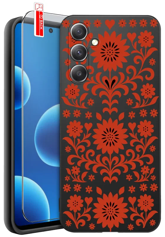 etui-do-samsung-galaxy-s23-rozne-wzory-ludowe-ze-szklem