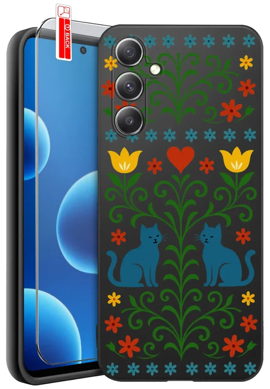 etui-do-samsung-galaxy-a14-5g-rozne-wzory-ludowe-ze-szklem