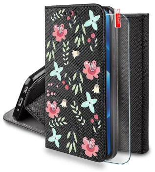 Etui do Motorola Moto G56 5G zamykane malowane wzór damski ze szkłem