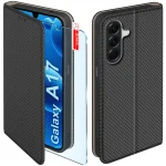 Etui do Samsung Galaxy  A17 5G czarne zamykane ze szkłem