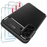 Etui do Samsung Galaxy A17 carbon z zestawem 3 szkieł