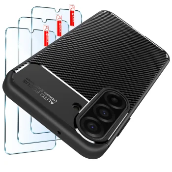 Etui do Samsung Galaxy A17 | A18 | A26 5G carbon z zestawem 3 szkieł