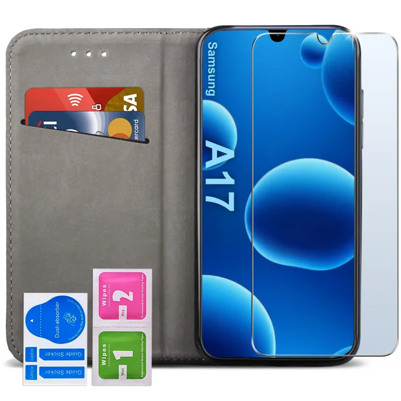 etui-do-samsung-galaxy-a17-czarne-magnetyczne-zamykane-ze-szklem