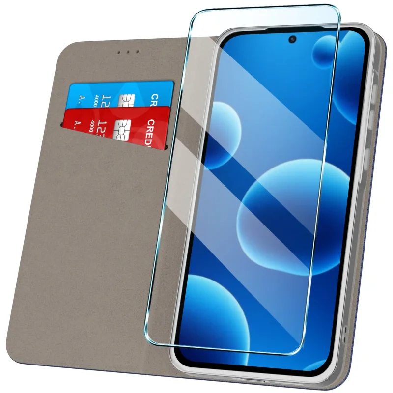 etui-do-realme-14-5g-granatowe-zamykane-ze-szklem