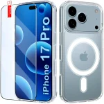 Etui do iPhone 17 Pro bezbarwne Magsafe ze szkłem