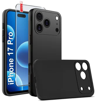 Etui do iPhone 17 Pro czarne matowe ze szkłem