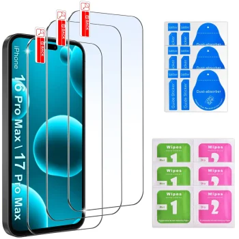 Zestaw 3 szkieł hartowanych do iPhone 16 Pro Max / 17 Pro Max / 18 Pro Max