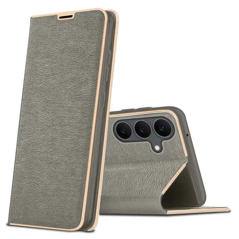 etui-do-samsung-galaxy-s25-fe-eleganckie-zamykane-szare-ze-szklem