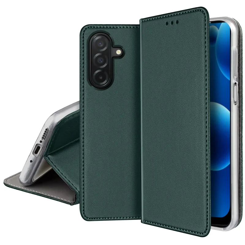 etui-do-samsung-galaxy-a17-zielone-magnetyczne-zamykane-ze-szklem