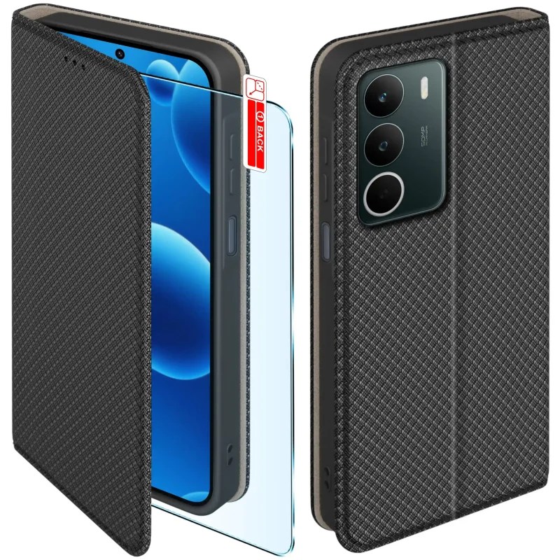 etui-do-realme-c71-czarne-zamykane-ze-szklem