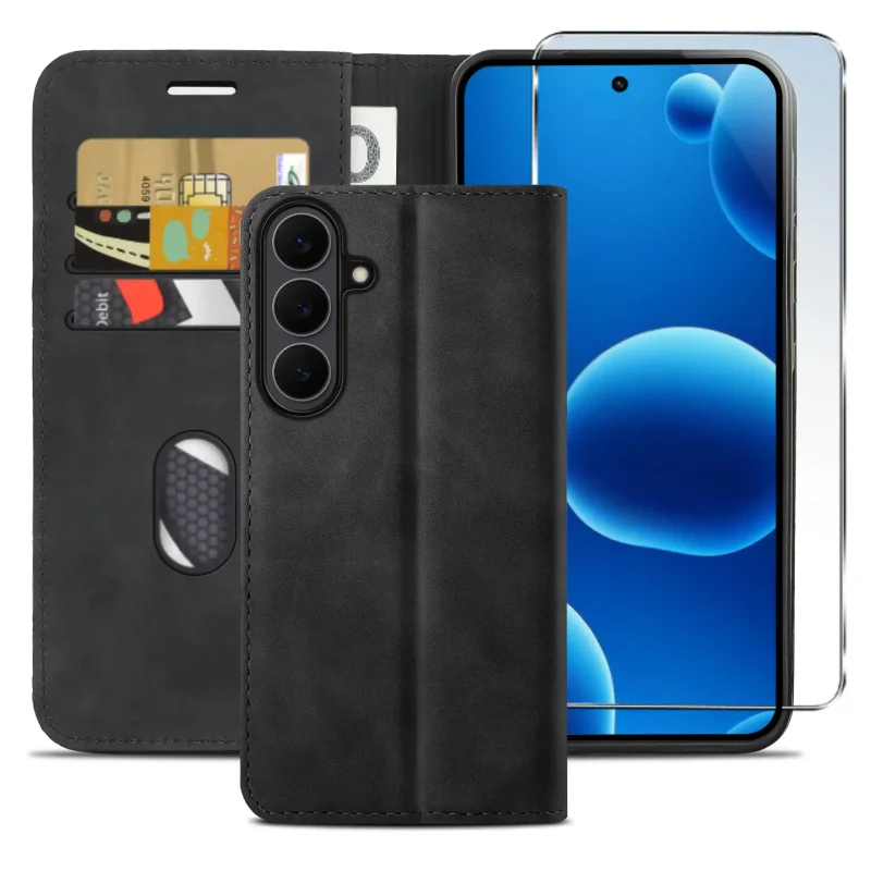 etui-do-samsung-galaxy-s25-fe-skorzane-velvet-zamykane-czarne-ze-szklem