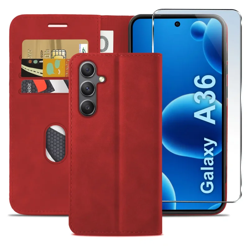 etui-do-samsung-galaxy-a36-a37-5g-skorzane-velvet-zamykane-czerwone-ze-szklem