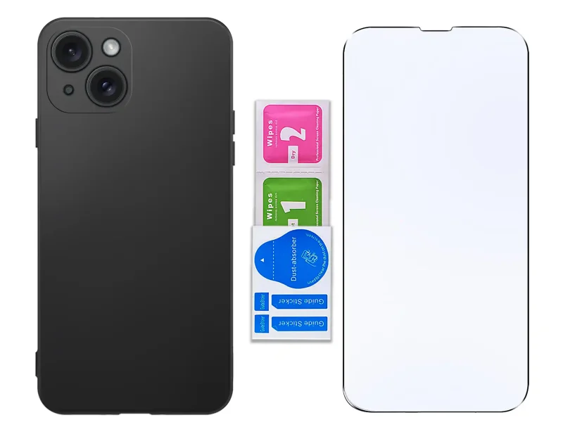 etui-do-iphone-13-mini-czarne-matowe-z-zestawem-2-szkiel