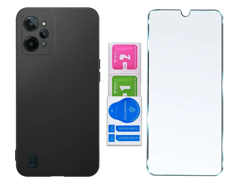 etui-do-realme-c31-czarne-matowe-z-zestawem-2-szkiel