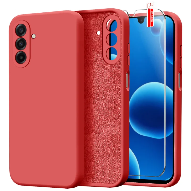 etui-do-samsung-galaxy-a17-5g-czerwone-silikonowe-ze-szklem