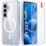 Etui do Samsung Galaxy S25 Fe bezbarwne Magsafe ze szkłem