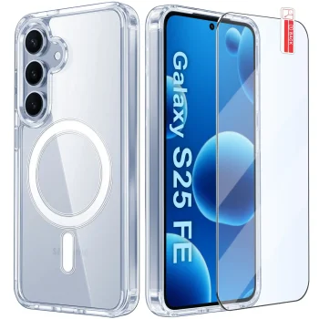 Etui do Samsung Galaxy S25 Fe bezbarwne Magsafe ze szkłem