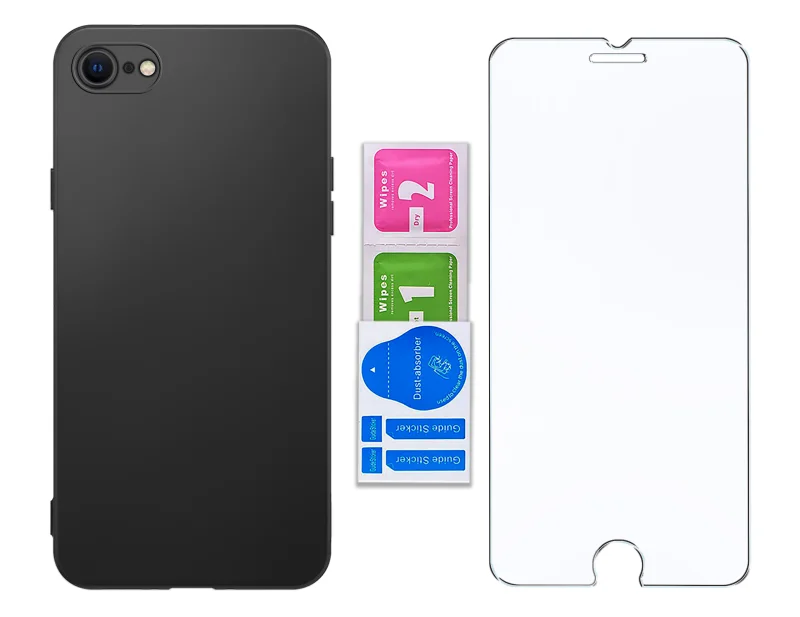 etui-do-iphone-7-8-se-czarne-matowe-z-zestawem-2-szkiel