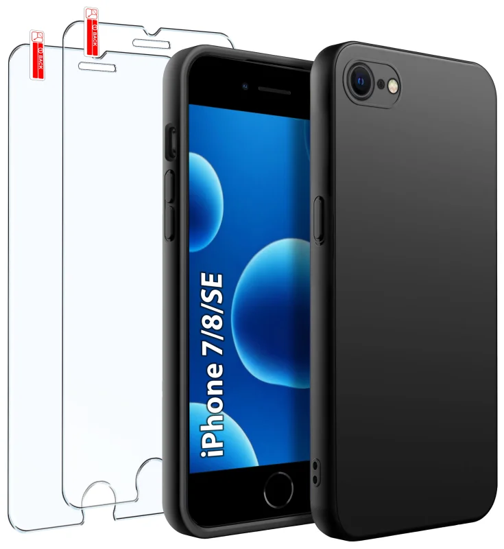etui-do-iphone-7-8-se-czarne-matowe-z-zestawem-2-szkiel
