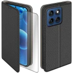 Etui do Motorola Moto Edge 60 Pro 5G czarne zamykane z folią hydrożelową