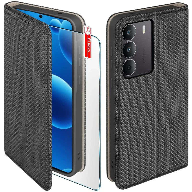etui-do-realme-14x-5g-czarne-zamykane-ze-szklem