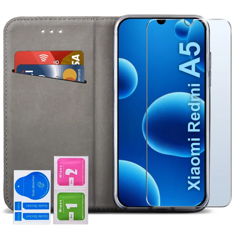 etui-do-xiaomi-redmi-a5-zielone-magnetyczne-zamykane-ze-szklem