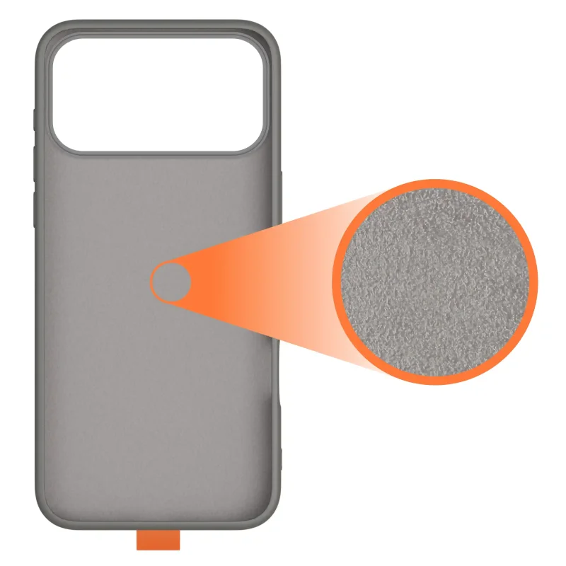 Szare etui z MagSafe do iPhone 17 Pro / 18 Pro z matową powierzchnią i paskiem na palec