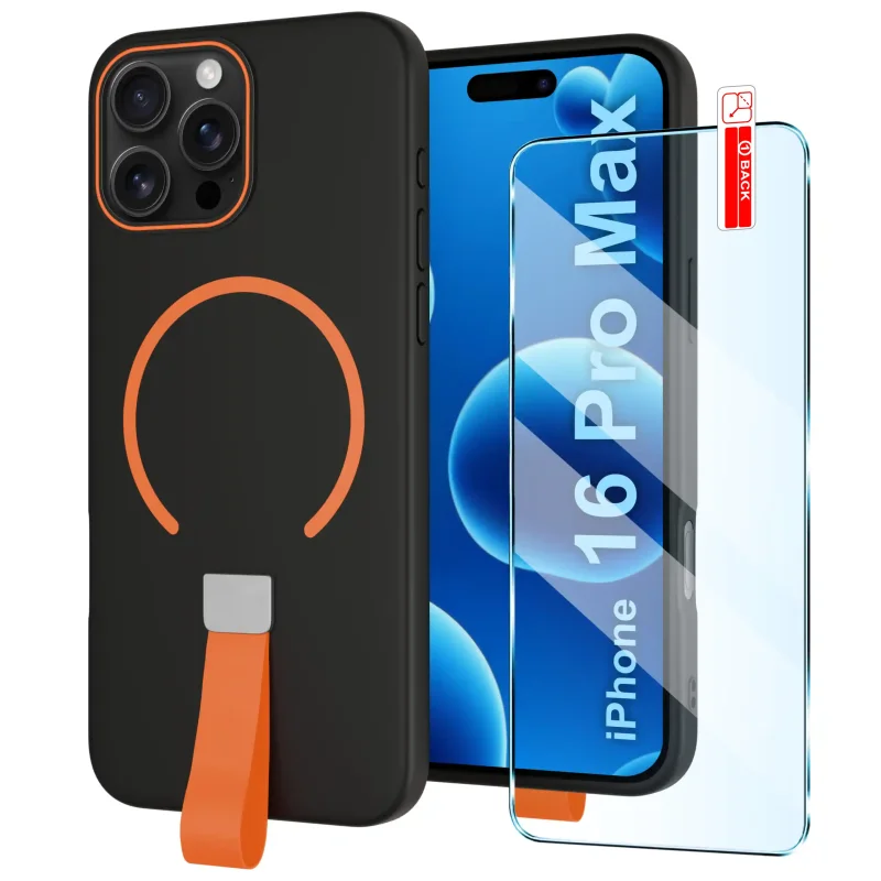 etui-do-iphone-16-pro-max-czarne-magsafe-z-paskiem-na-palec-ze-szklem