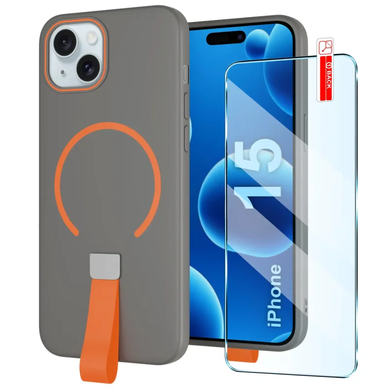 etui-do-iphone-15-szare-magsafe-z-paskiem-na-palec-ze-szklem