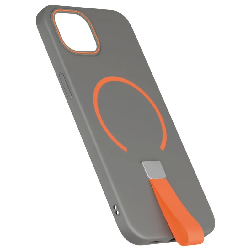 etui-do-iphone-15-szare-magsafe-z-paskiem-na-palec-ze-szklem