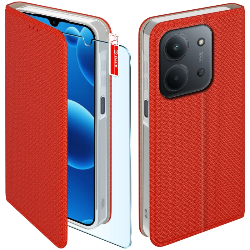 etui-do-xiaomi-redmi-15c-5g-czerwone-zamykane-ze-szklem