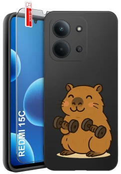 Etui do Xiaomi Redmi 15C 5G różne wzory z kapibarą ze szkłem