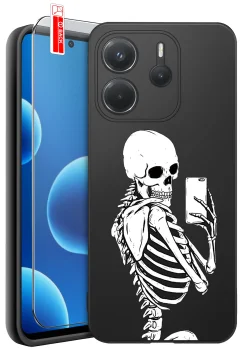 Etui do Xiaomi Redmi Note 14 4G malowane różne wzory halloween ze szkłem
