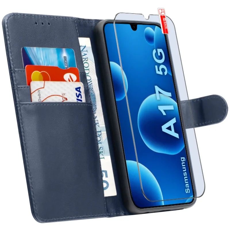 etui-do-samsung-galaxy-a17-5g-granatowe-magnetyczne-z-klapka-ze-szklem