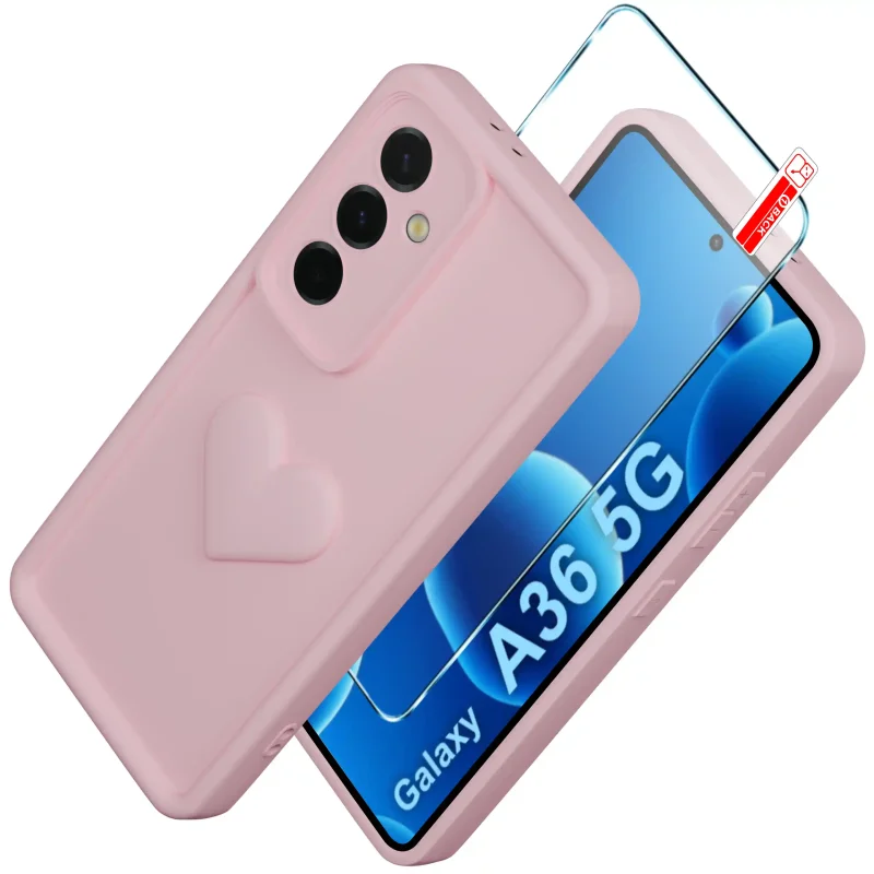 etui-do-samusng-galaxy-a36-a37-5g-silikonowe-serce-jasnorozowe-ze-szklem