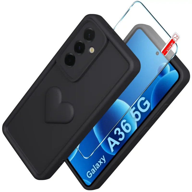 etui-do-samusng-galaxy-a36-5g-silikonowe-serce-czarne-ze-szklem